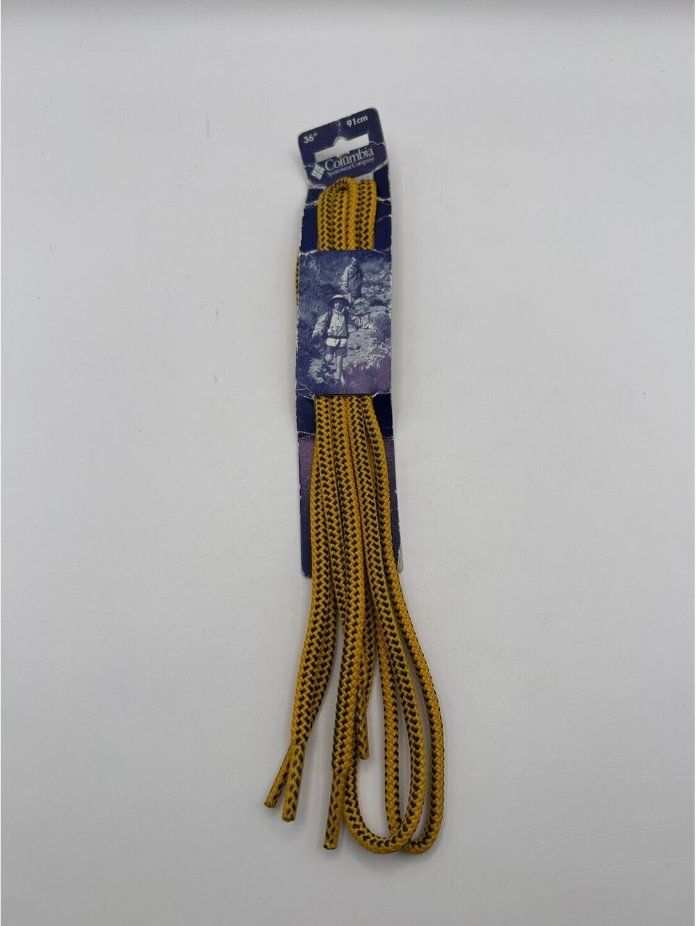 Columbia Boot Laces 91 cm (36 In) Yellow Black Mens Aglets Intact Shoelaces